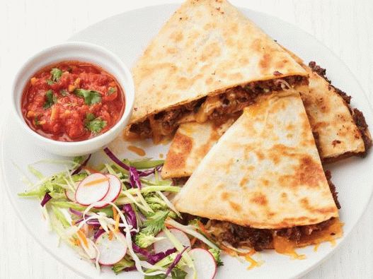 Photo of Quesadilla with beef and cabbage broccoli