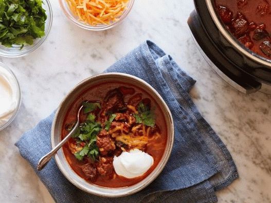 Photo of Keto chili in a slow cooker