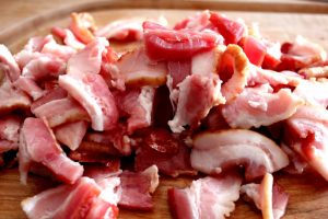 Quiche with cheese and bacon