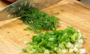 Quiche with green onions