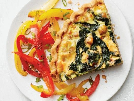 Photo of Quiche with spinach, chickpeas and sweet pepper