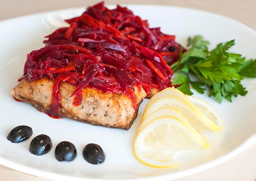 Coho salmon under the marinade