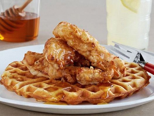 Photo of the dish - Belgian waffles with chicken