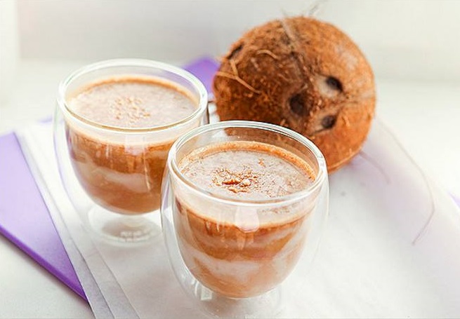 Coffee with coconut milk
