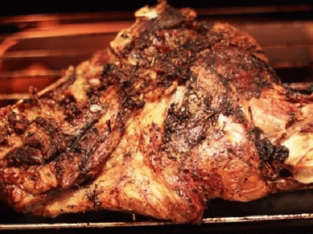Smoked lamb leg