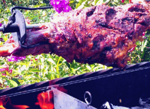 Smoked lamb leg
