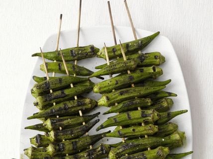 Photo Smoked okra pods