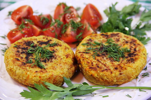 Chops from vegan chickpeas