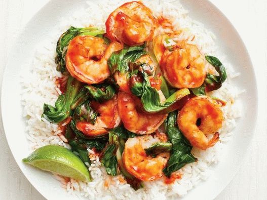 Photo Shrimp and Fried Chinese Cabbage