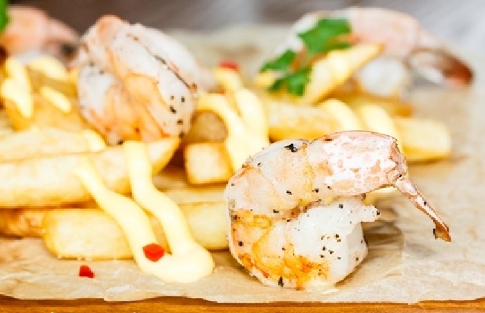 Shrimp on an open fire