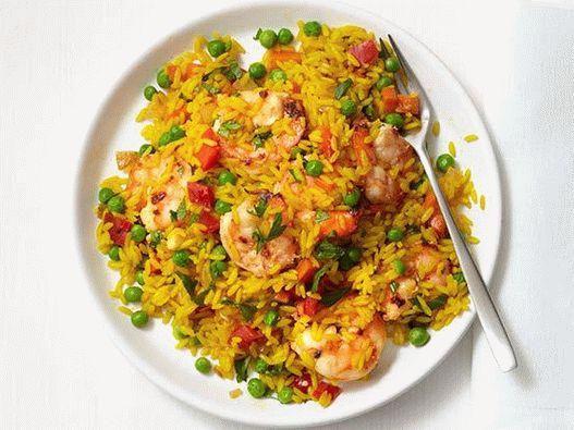 Photo Shrimps with rice in Spanish