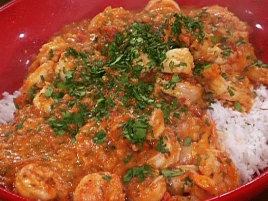 Photo of Indian style shrimp in coconut tomato sauce