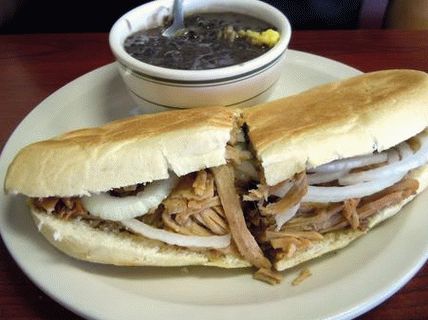 Photo of a Cuban baked pork sandwich