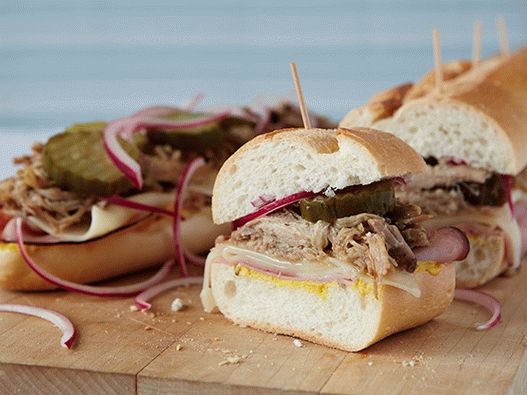 Photo of a Cuban sandwich in a slow cooker