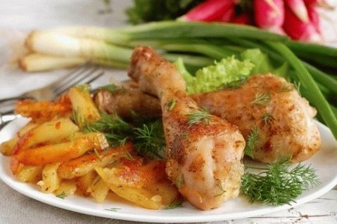 Chicken and potatoes in the oven - recipe