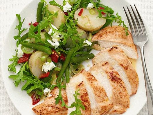 Photo Chicken with warm potato salad