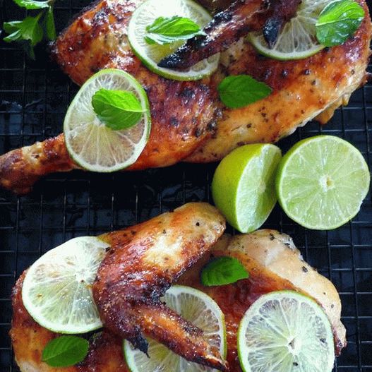 Photo Chicken in peppermint glaze