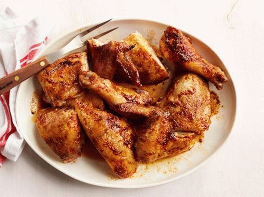 Photo of Chicken in beer brine, baked on a can of grilled beer