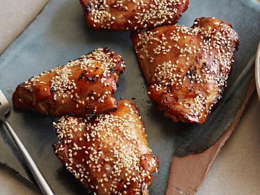 Photo of grilled chicken thighs in Teriyaki sauce