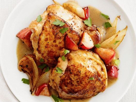 Photo of chicken thighs in the oven
