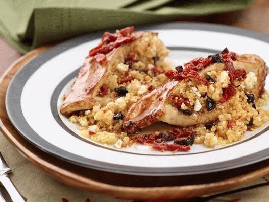 Photo of Chicken Breasts Stuffed with Couscous, Feta Cheese, Sun-Dried Tomatoes and Olives