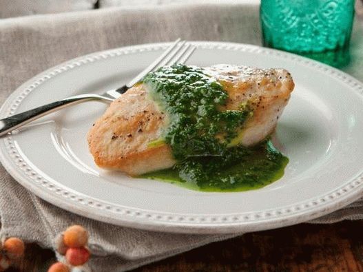 Photo of chicken in the oven with mint and lemon sauce