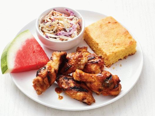 Photo of grilled chicken wings in mustard sauce