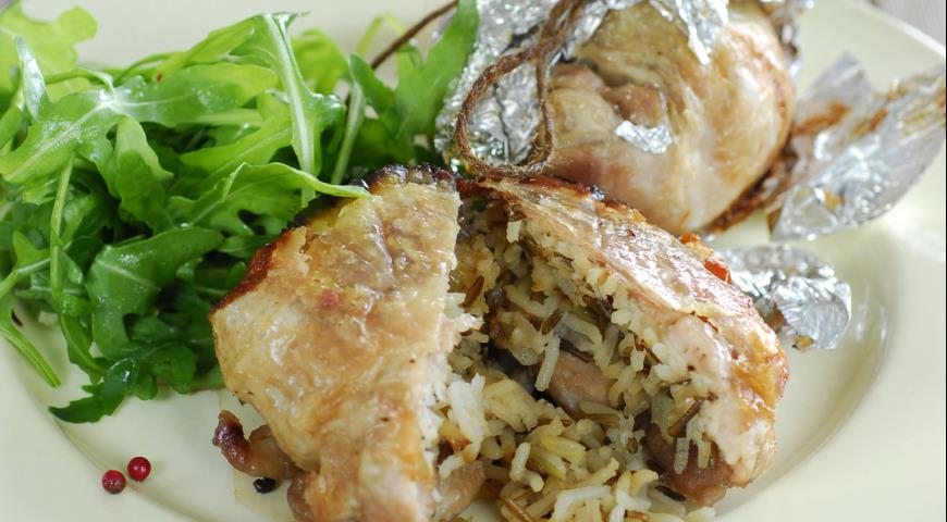 Chicken bags with rice