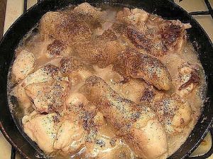 Chicken roll in a bottle