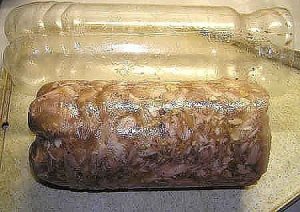 Chicken roll in a bottle