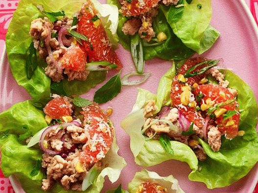 Dish Photography - Wraps with Pork and Grapefruit Salsa