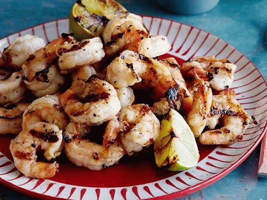 Photo of the dish - Grilled prawns with soy sauce, fresh ginger and garlic