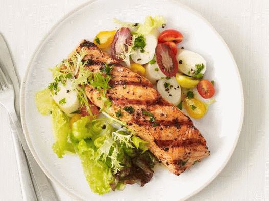 Cuban style grilled salmon photo