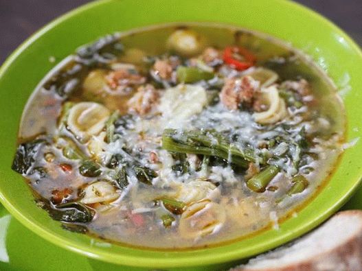 Photo of the dish - Stuff with minced meat and rapini