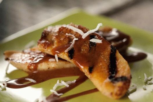 Photo dishes - Grilled bananas with chocolate sauce