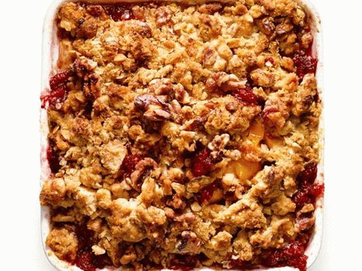 Photo of the dish - Apple-raspberry crumble with oatmeal topping