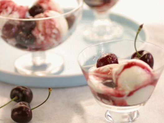 Cherry flambe with rum