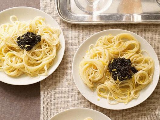 Photo of the dish - Pasta cappellini with lemon and black caviar