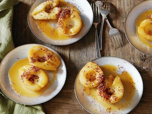 Photo of the dish - Pears stewed in apple juice with homemade caramel