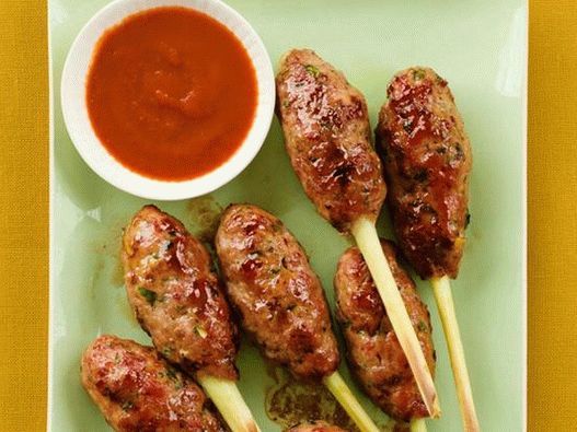 Photo of the dish - Cutlets on sticks of lemongrass
