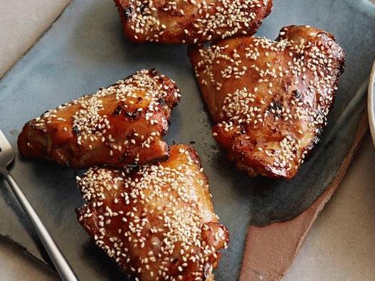Grilled chicken thighs in Teriyaki sauce