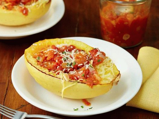 Photo of the dish - Spaghetti Pumpkin with spicy tomato marinara sauce