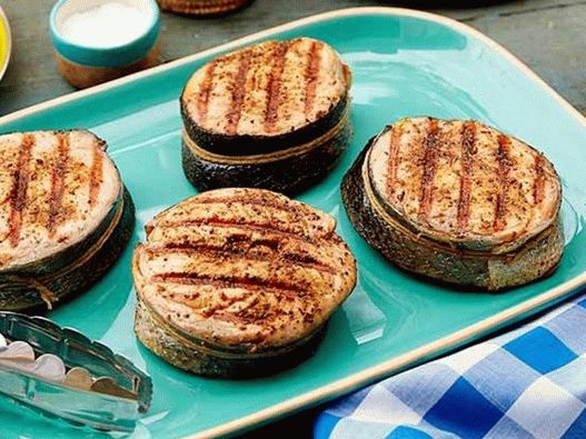 Grilled salmon steaks