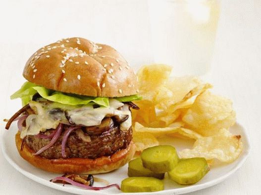 Swiss burgers with mushrooms