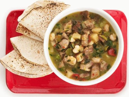 Photo of the dish - Ragout (stew) of green chili peppers with pork
