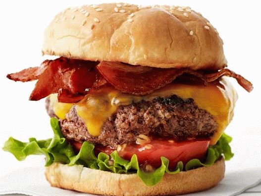 Burger with bacon and cheese