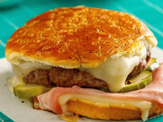 Miami style burger under the press