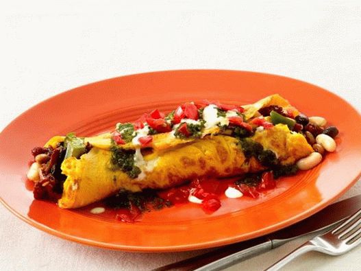 Photo of the dish - Big Tex-mex burrito in omelet