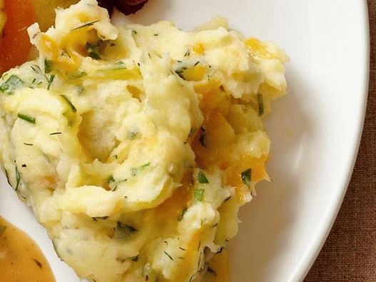 Photo of the dish - Mashed potatoes with yogurt, herbs and cheddar cheese