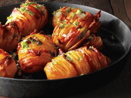 Photo of the dish - Potato with bacon, baked accordion